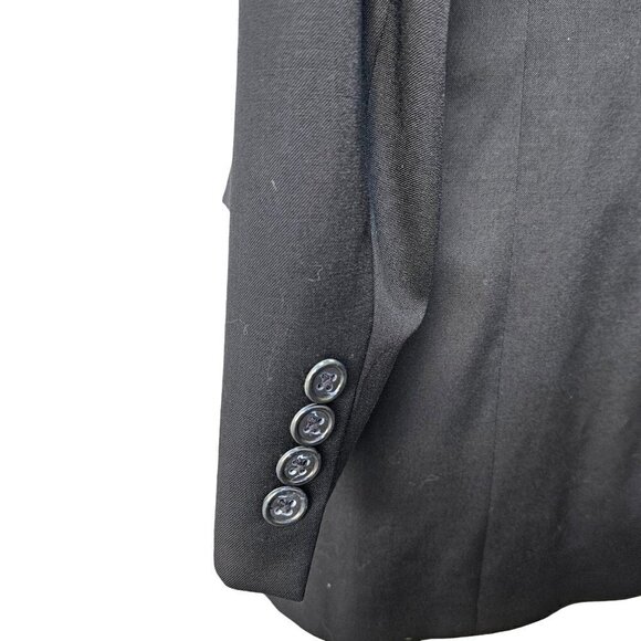 Hart Schaffner Marx Gold Trumpeter 2 Button Sport Coat 3.5" Notch Lapel 38R Navy - Picture 5 of 11